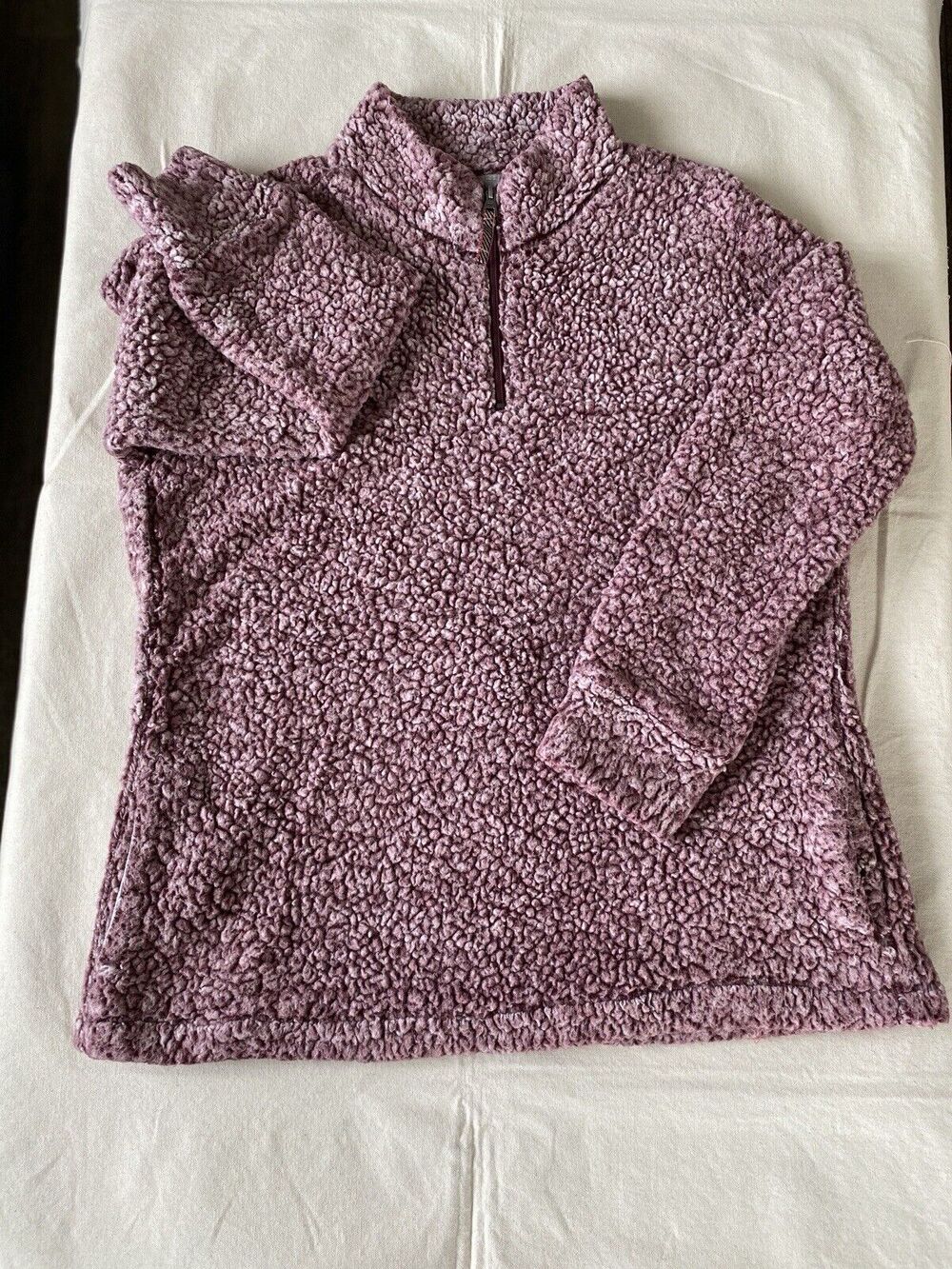 Original Weatherproof Pullover Maroon and White Sherpa Quarterzip XXL